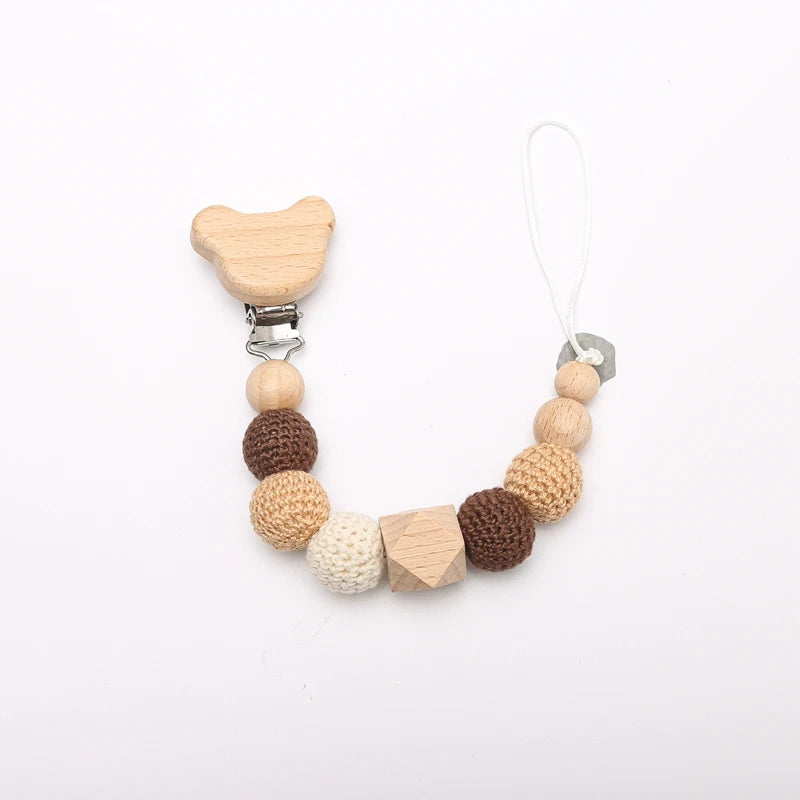 Pacifier Clip For Newborns Premium Safe Teething Clip With Silicone Flower Beads