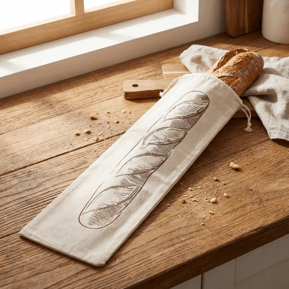 2 BOLSAS GRANDES DE LINO PARA PAN Bolsas de almacenamiento de pan ecológicas que mantienen la frescura, lavables, reutilizables con cordón, para panaderías