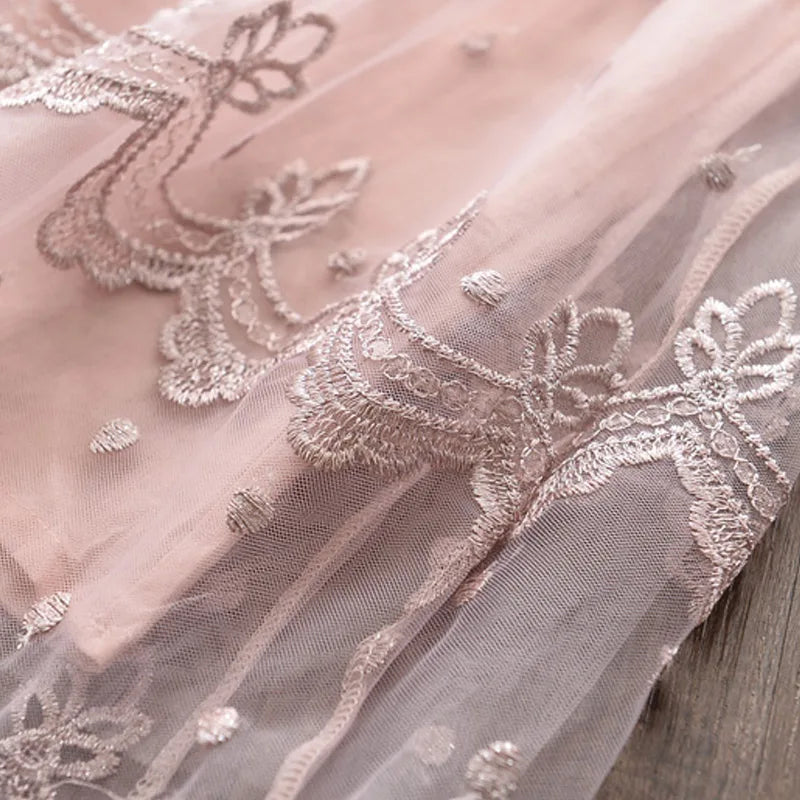 Girls Pink Princess Dress | Mesh Applique Summer Dress