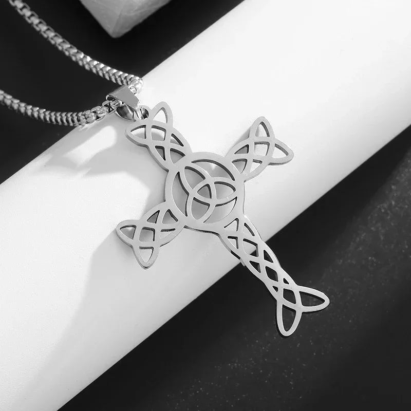 Jesus Christ Cross Mens Necklace Gold Color Cross Religious Pendant Necklace Accessory Chain Accessories