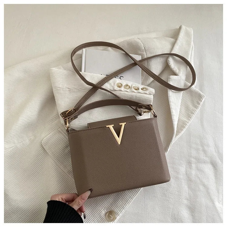 Minimalist Square Shoulder Bag - Women's PU Crossbody Handbag
