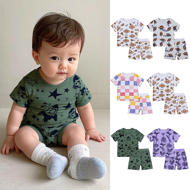 Toddler Boys Sporty 2-Piece Cotton Blend T-Shirt and Shorts Set