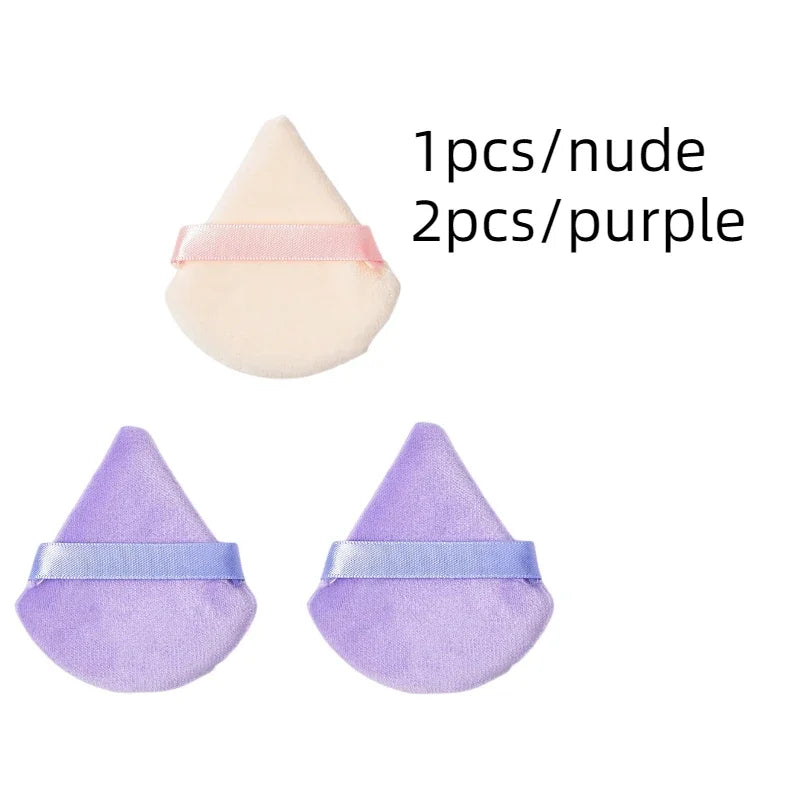 Velvet Cosmetic Powder Pufff Makeup Sponge Puff Dry Use Triangle Makeup Puff Women'S Soft Smooth Beauty Washable Face Makeup Tools