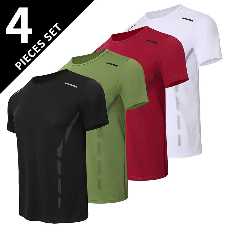 Men's Quick-Dry Sports T-Shirt - Breathable Fitness Undershirt 4/6 Pcs