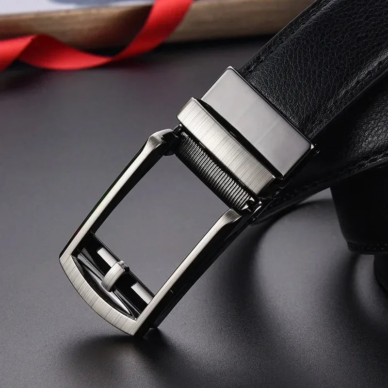 Men's Click Belt Business Luxury Designer Brand Genuine Leather Belts Jeans Automatic Adjustable Alloy Buckle Waist Straps Belts