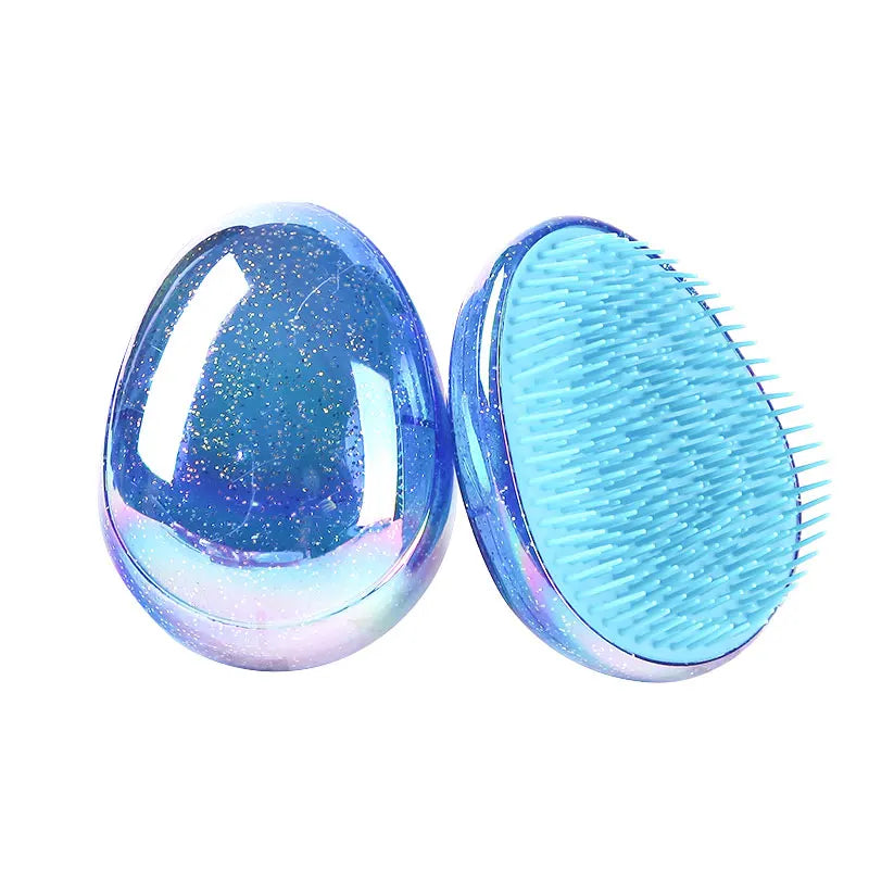 Marbling Egg Shape Glitter Straight Hair Brush Anti-knotting Hair Smoothing Combs Anti Static Massage Hairbrush Tangle Hair Care