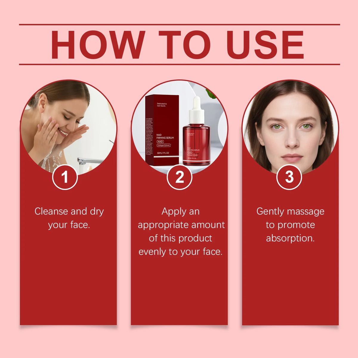 NAD+ Firming Facial Serum with Collagen Extract & Peptides, 30ml