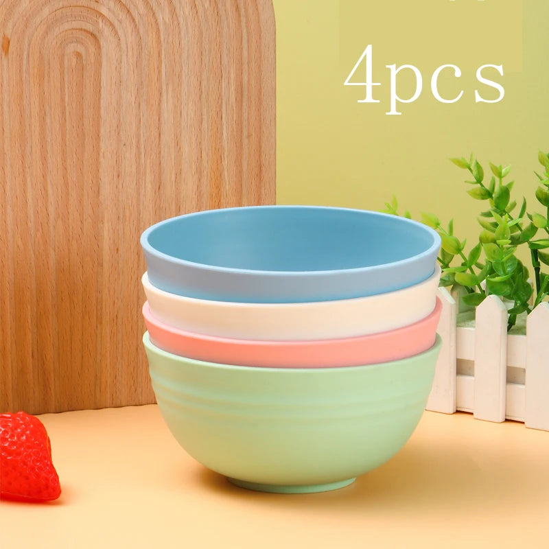 Reusable Plastic Bowls - Set of 8 Eco-Friendly Kitchen Bowls