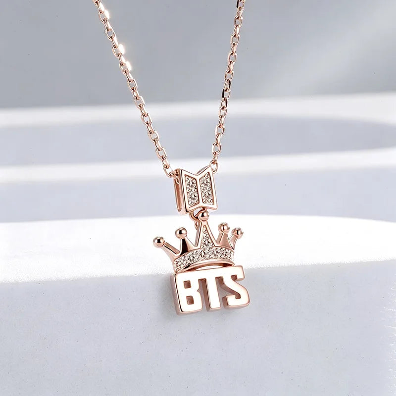 BT21 Collarbone Chain Ami Stick Jewelry Fashion Crown Support Peripheral Collarbone Chain Shoulder Gift