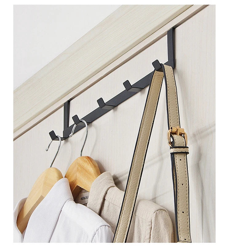 Ganchos para Colgar en la Puerta, 5 Ganchos, Estante Organizador para el Hogar, Baño, Ropa, Abrigos, Sombreros, Toallas, Accesorios de Cocina y Baño