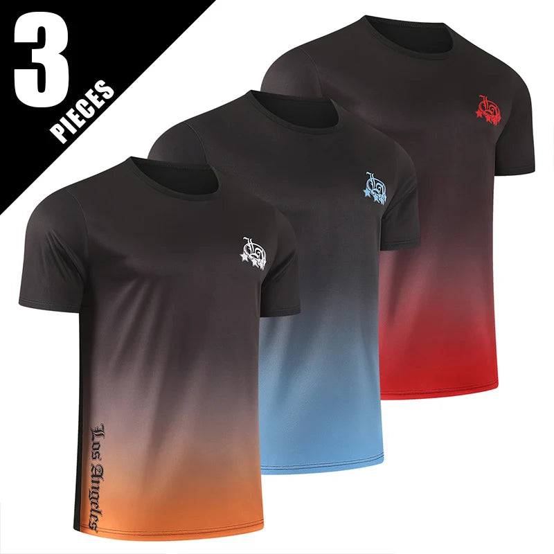 Men's Printed Quick-Dry Sports T-Shirt - Casual Fitness Tee