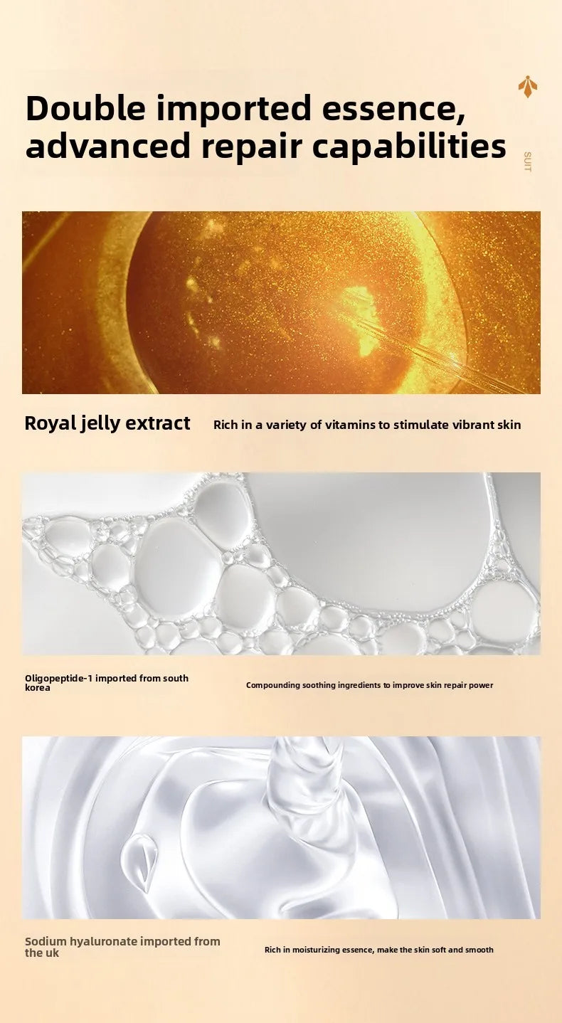 Royal Jelly Moisturizing and Anti-Wrinkle Set Reduces Fine Lines Repairs Skin Hydrates Brightens Anti-Aging Firming Skin care