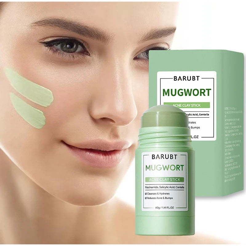 Deep Cleansing Mugwort Volcanic Mud Mask Stick Remove Blackheads Pore Control Oil Balancing Facial Clay Mask Gentle Skin Care