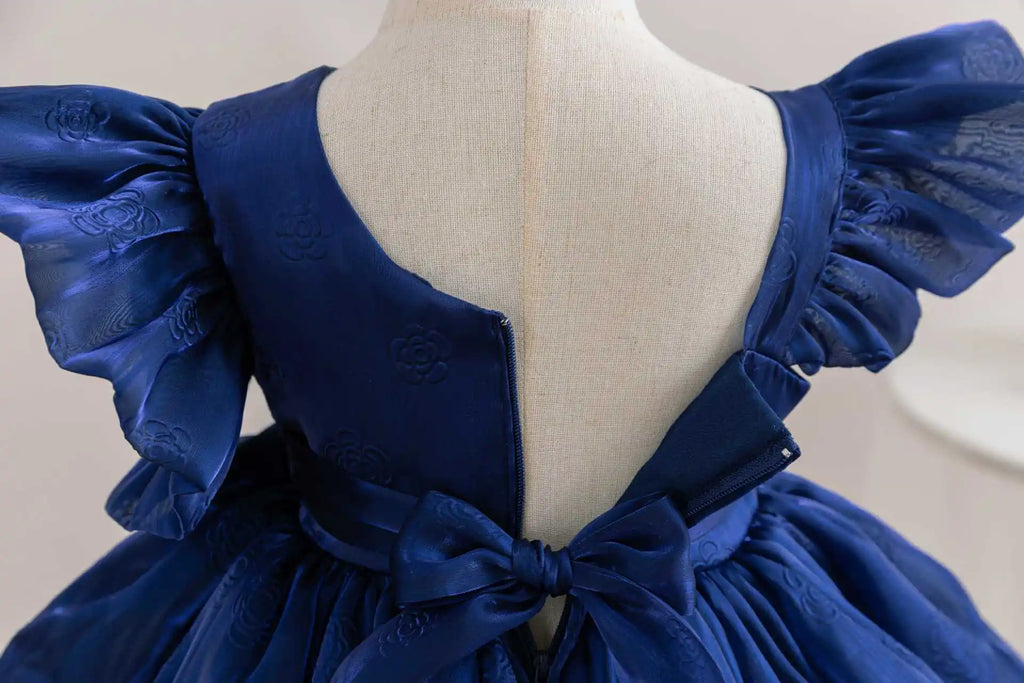 HETISO Girl Dresses Ruffle Sleeve Summer Princess Party Ball Gown Children Kids Girls Birthday Clothes 1-6 Years