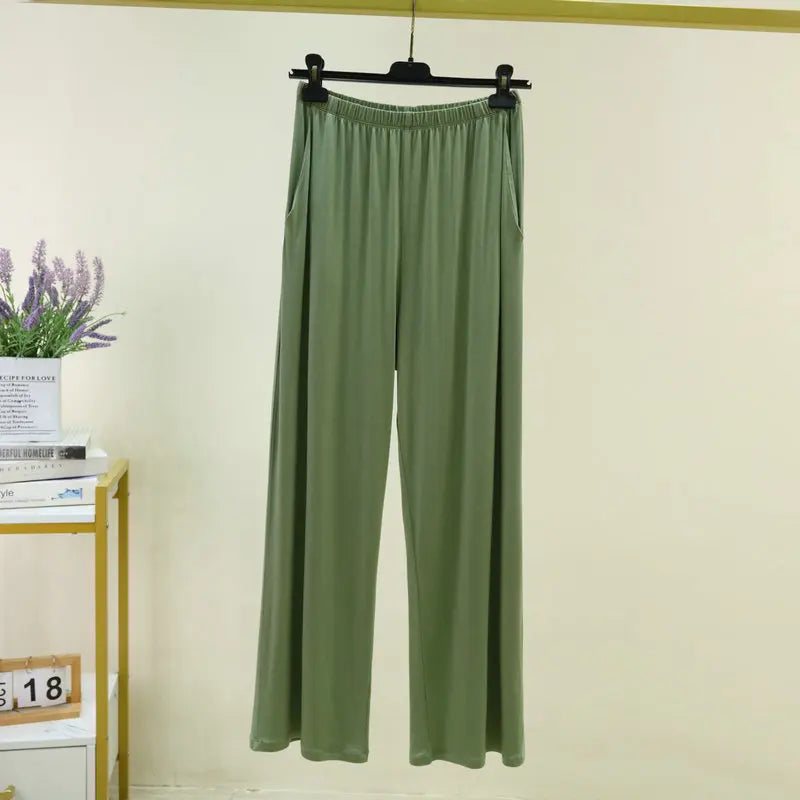 Fdfklak Women's Modal Pajama Pants - High Waist Lounge Sleep Bottoms