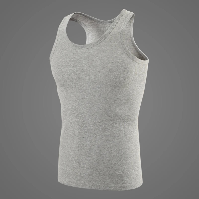 3/1 Piece Men'S Pure Cotton Vest Fitness Training Jacket Four Seasons Solid Color Tight Sleeveless T-Shirt Teenagers Casual Joke