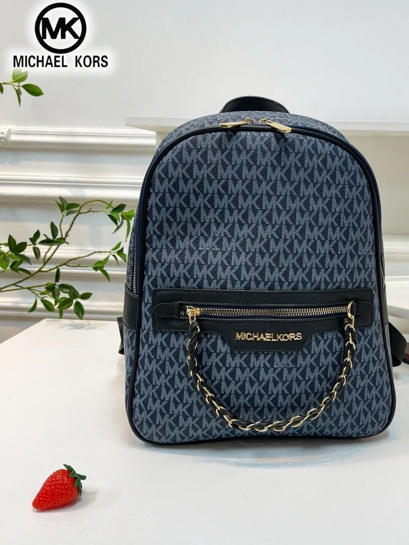 Michael Kors Women's Fashion Leisure Backpack Multi functional Large Capacity Small Backpack MK Outward Vacation Travel Bag