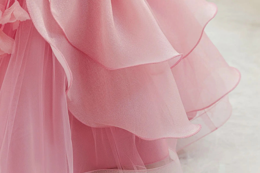 HETISO New Beauty Pageant Dress For Baby Toddler Girl Beading Puff Sleeve Kids Birthday First Christmas Ball Gown 1-4 Years