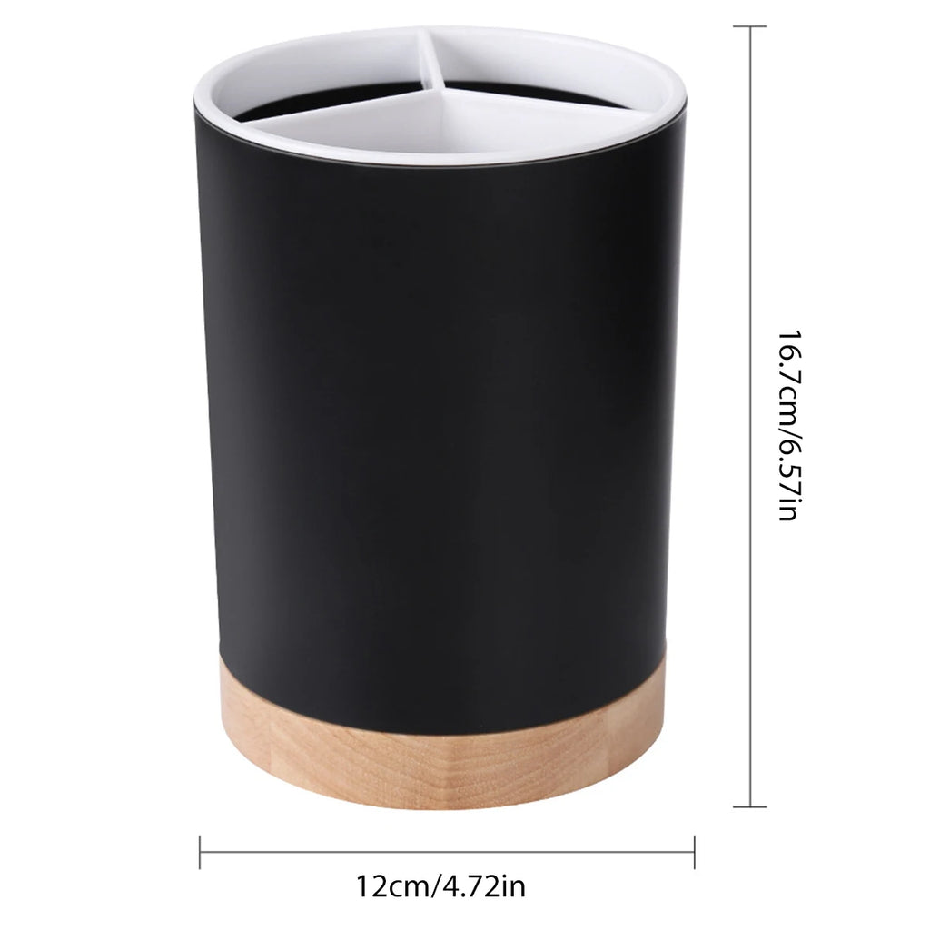 Cubo de almacenamiento de vajilla de cocina, soporte para utensilios, escurridor de cubiertos, estante de almacenamiento de palillos y cucharas de plástico, desmontable con 3 divisiones