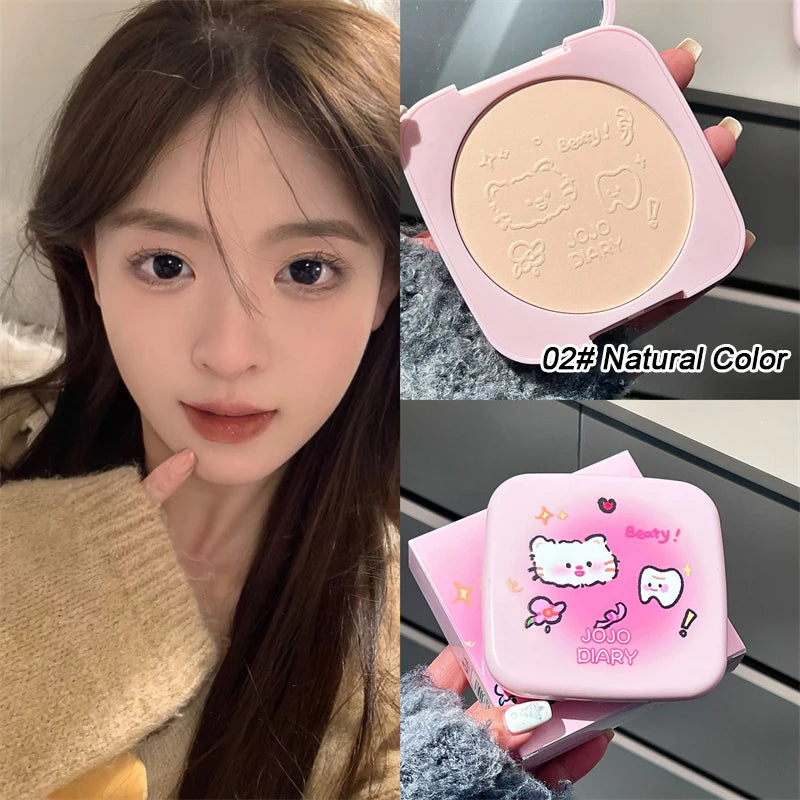 Large Capacity Matte Makeup Pressed Powder Waterproof Oil Control Concealer Full Coverage Brighten Skin Tone Setting Powder 20g