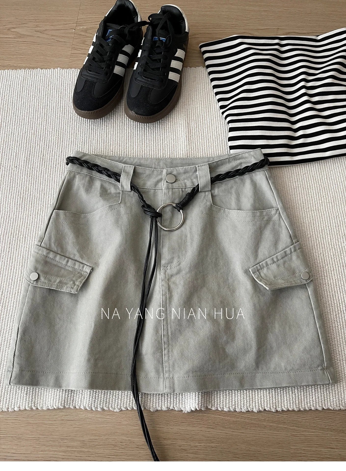 American Retro Versatile Denim Washed Cotton Workwear Mini Skirt Women Summer Korean Chic Bodycon Sexy A-Line Half-length Skirt