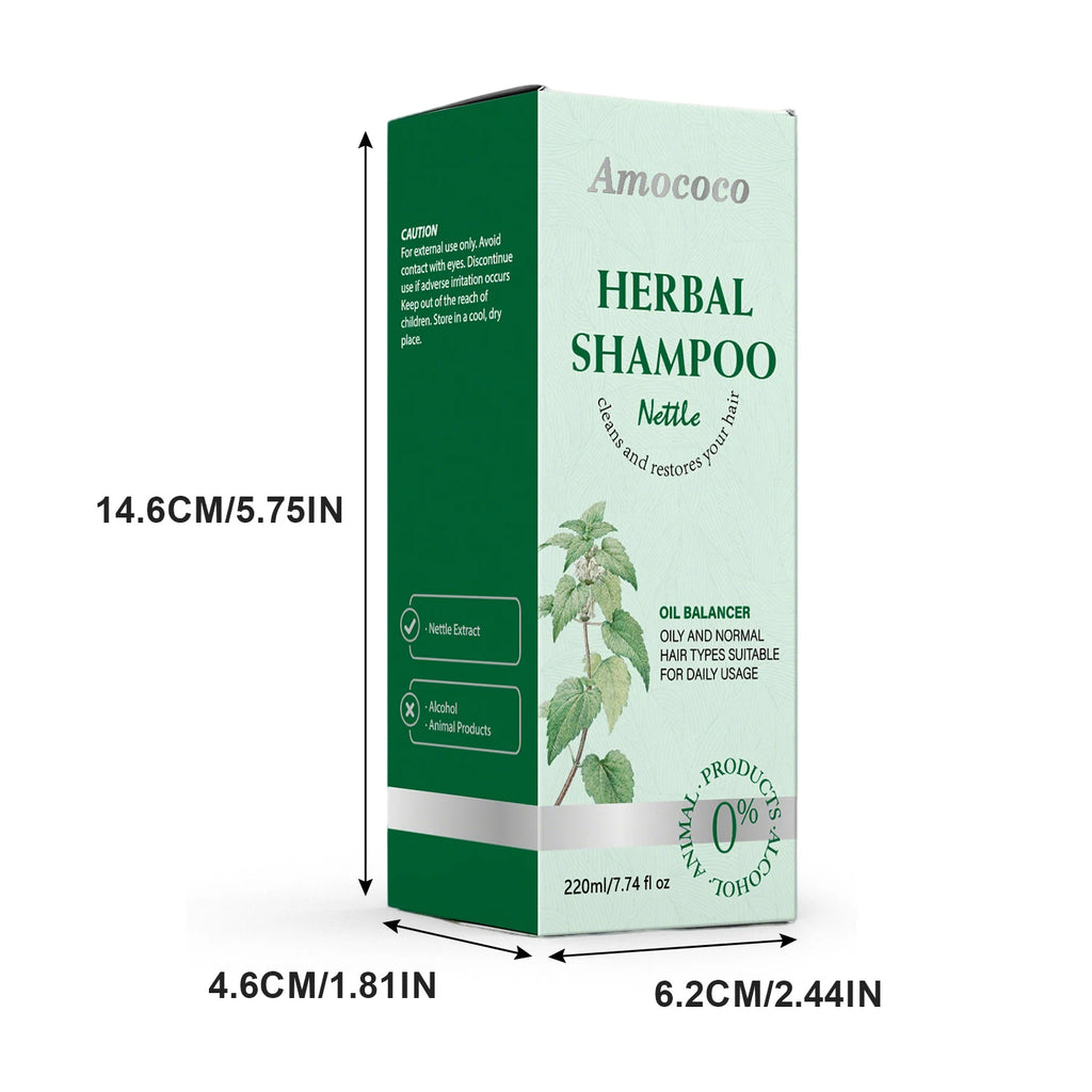 Amococo Nettle Shampoo 3 x 220ml - Oil Balancing Hair Cleanser