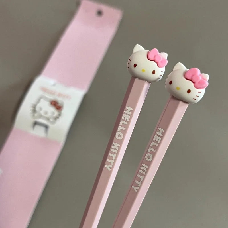 Palillos bonitos de dibujos animados con diseño de animales Kawaii, cubiertos japoneses reutilizables, accesorios de cocina y comedor, regalo para adolescentes al por mayor