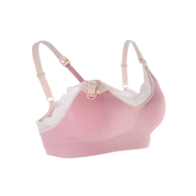 New Wireless Front Open Nursing Bra Soft Lace Breathable Seamless Maternity Breastfeeding Bras Maternal Support For Pregnant