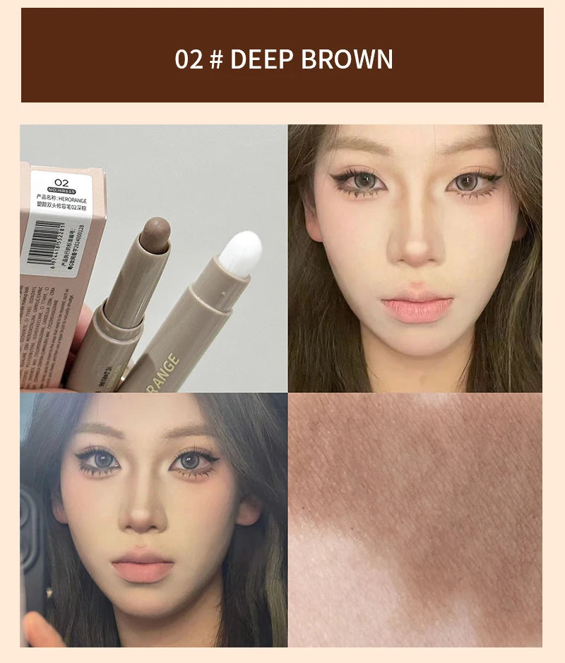 Herorange Valentine's Day Gift Contour Stick - 2-in-1 Nose & Face Sculpting Pen with Brush, Suitable for All Skin Types