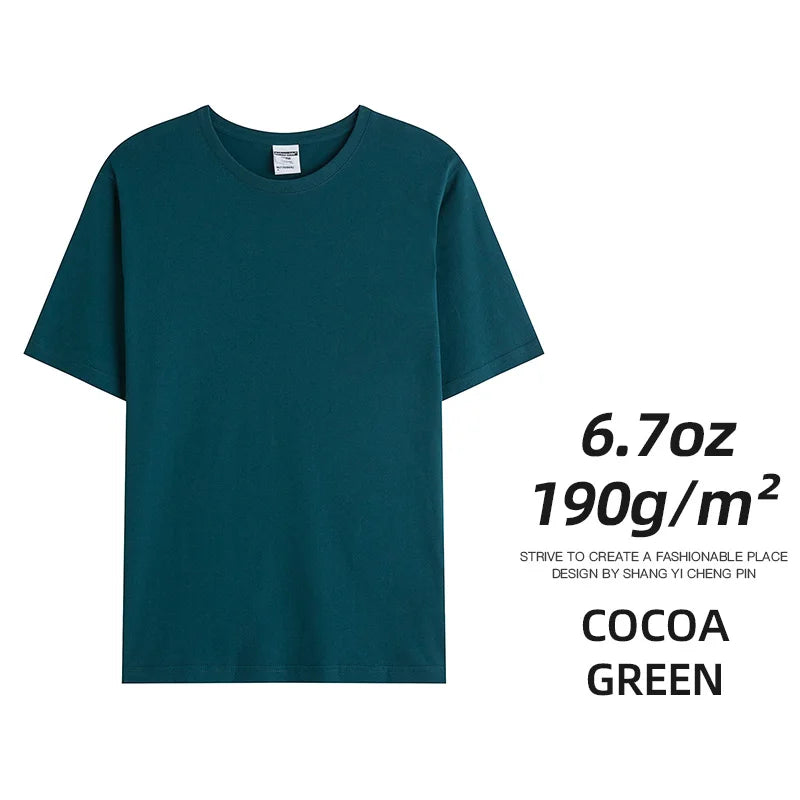 Custom Team Uniform T Shirts Premium 6.7oz 190Gsm Combed Cotton Unisex Tees For Teams