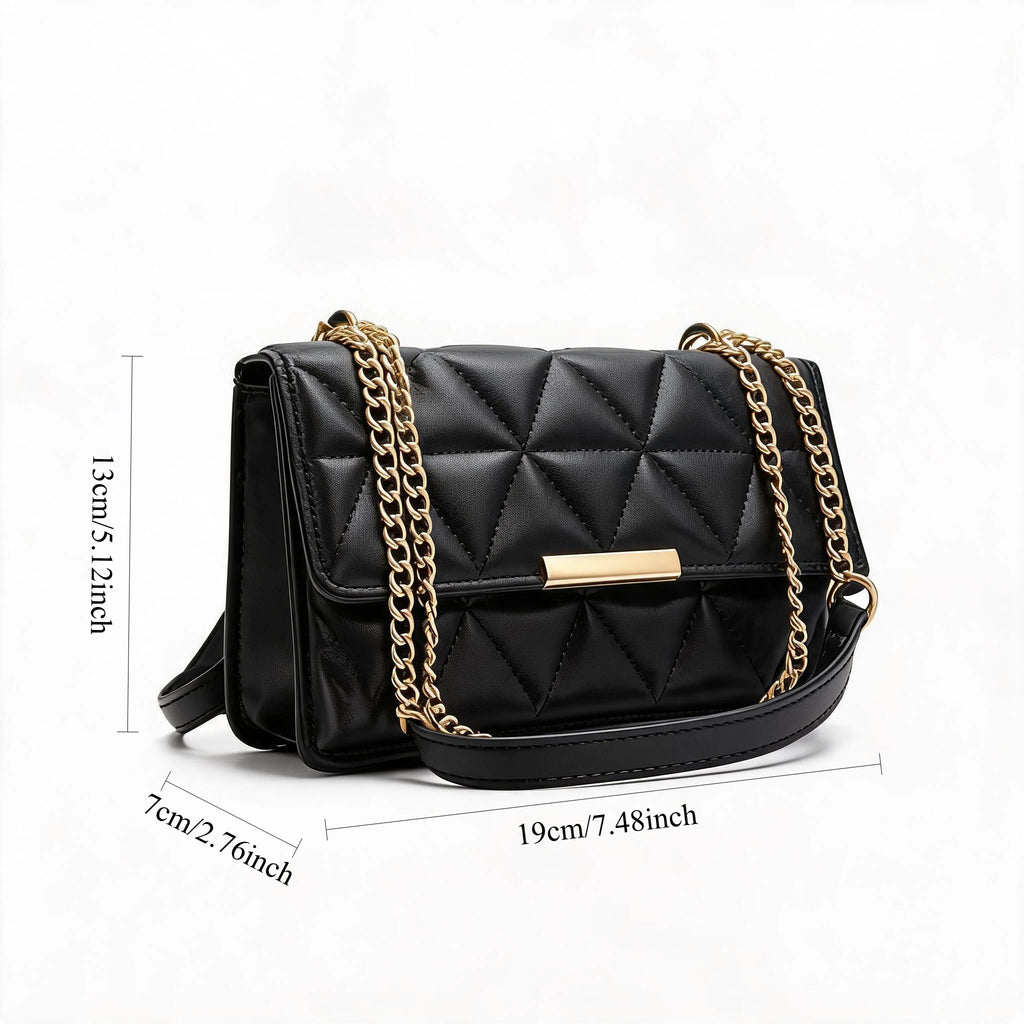 Women Quilted Chain Crossbody Bag Fashion Small Square Shoulder Purse Multi Color Casual Daily Handbag