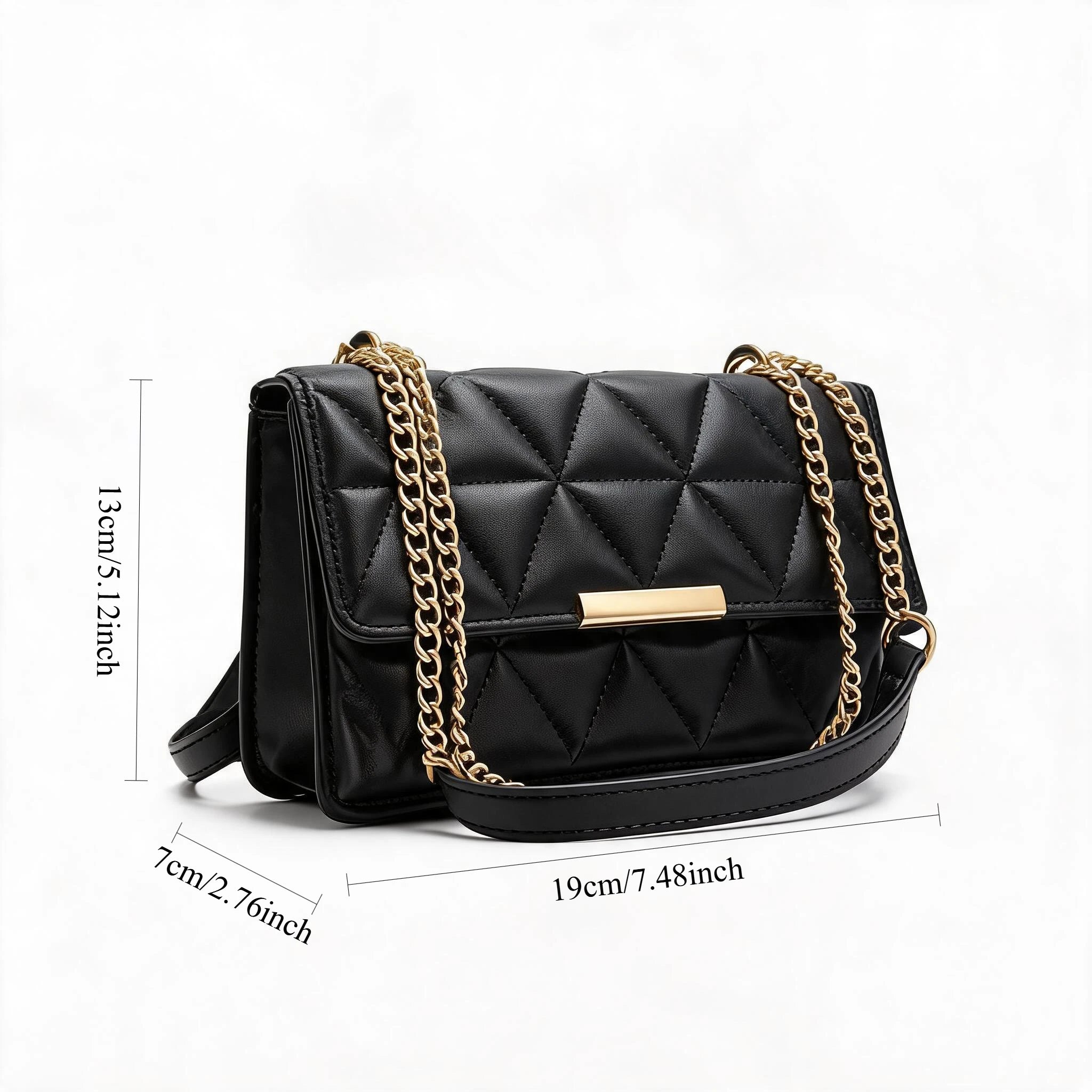 Women Quilted Chain Crossbody Bag Fashion Small Square Shoulder Purse Multi Color Casual Daily Handbag