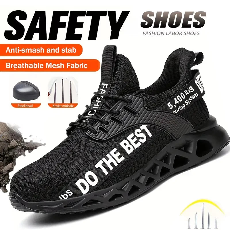 Safety Shoes Men For Work Sneakers Women'S Men Steel Toe Work Shoes Security Protective Shoes Lightweight Anti-Smash Anti-Puncture