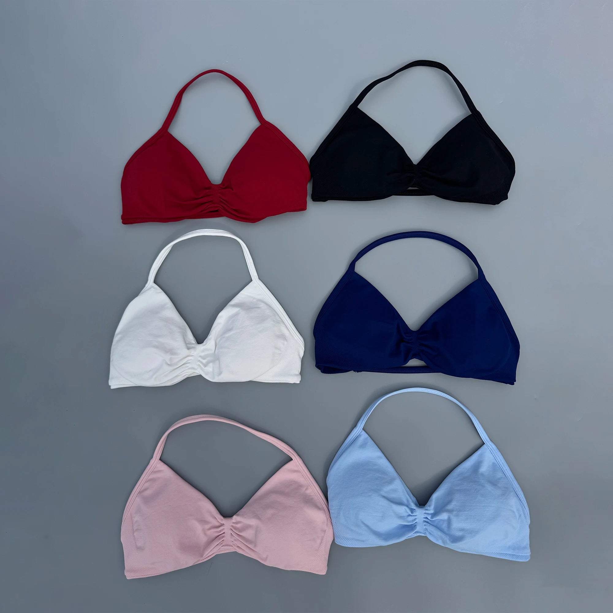 Sports Strappy Bra Yoga Underwear Women Gym Top Running Exercise Backless Bra High Support Active Wear Fitness Workout Halter