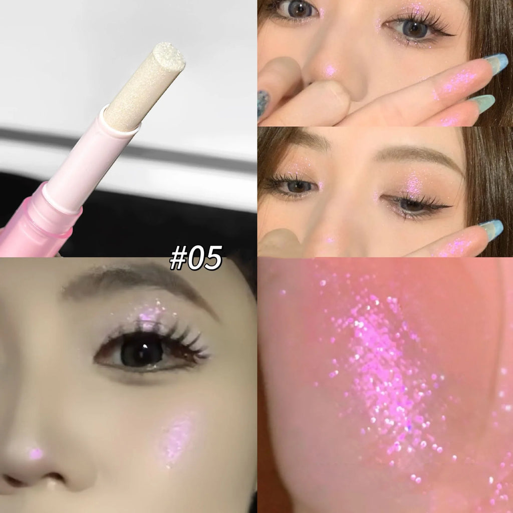 Jelly Brightening Eye Shadow Stick - Shimmer Creamy Eye Crayon, Easy-Blend Long-Lasting With Twist-Up Applicator