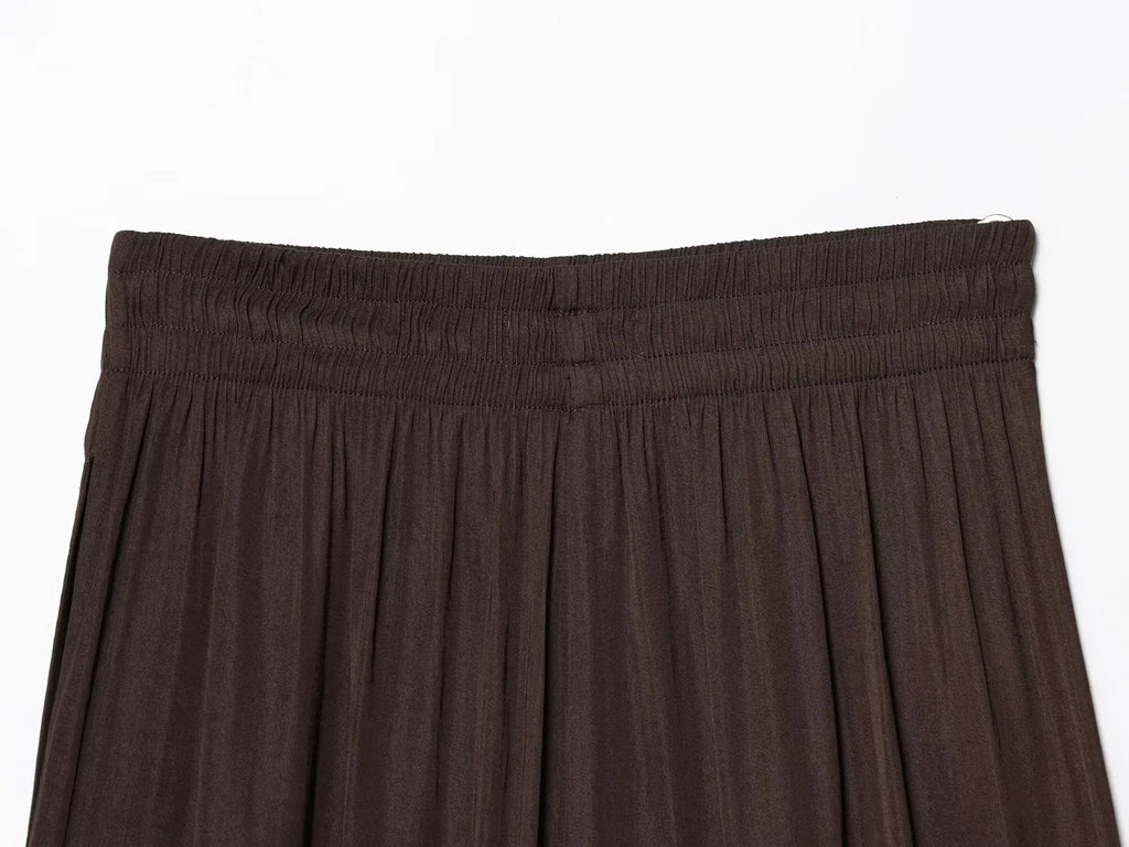 KONDALA Women's Wide Leg Pants - Casual Elastic Waist Trousers Pink