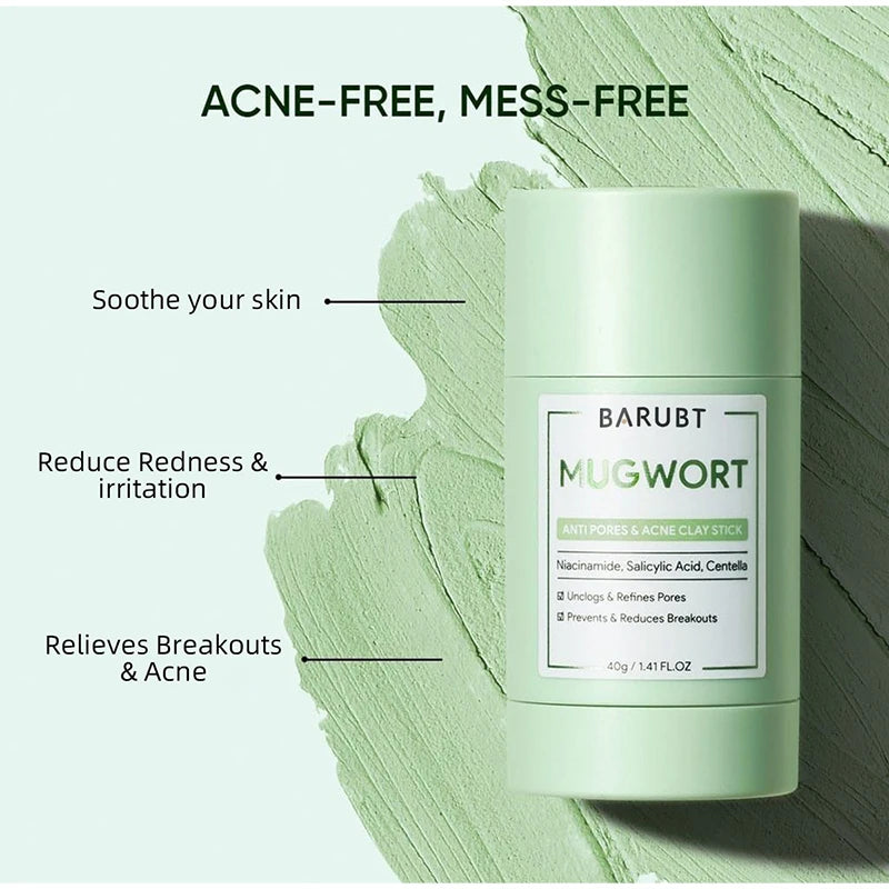 Deep Cleansing Mugwort Volcanic Mud Mask Stick Remove Blackheads Pore Control Oil Balancing Facial Clay Mask Gentle Skin Care