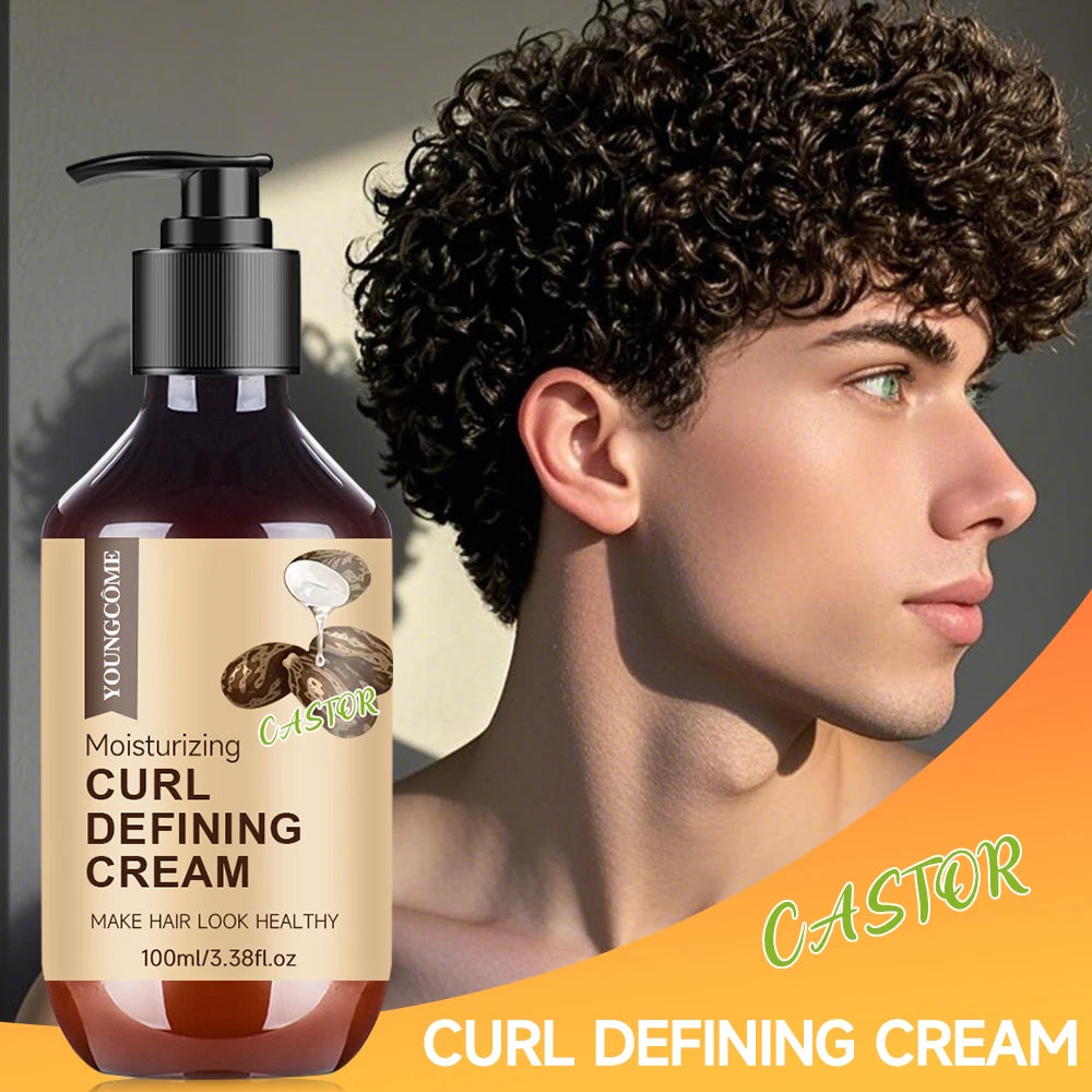 Men's Castor Oil Curl Enhancer Cream with Rosemary & Peppermint 100ml