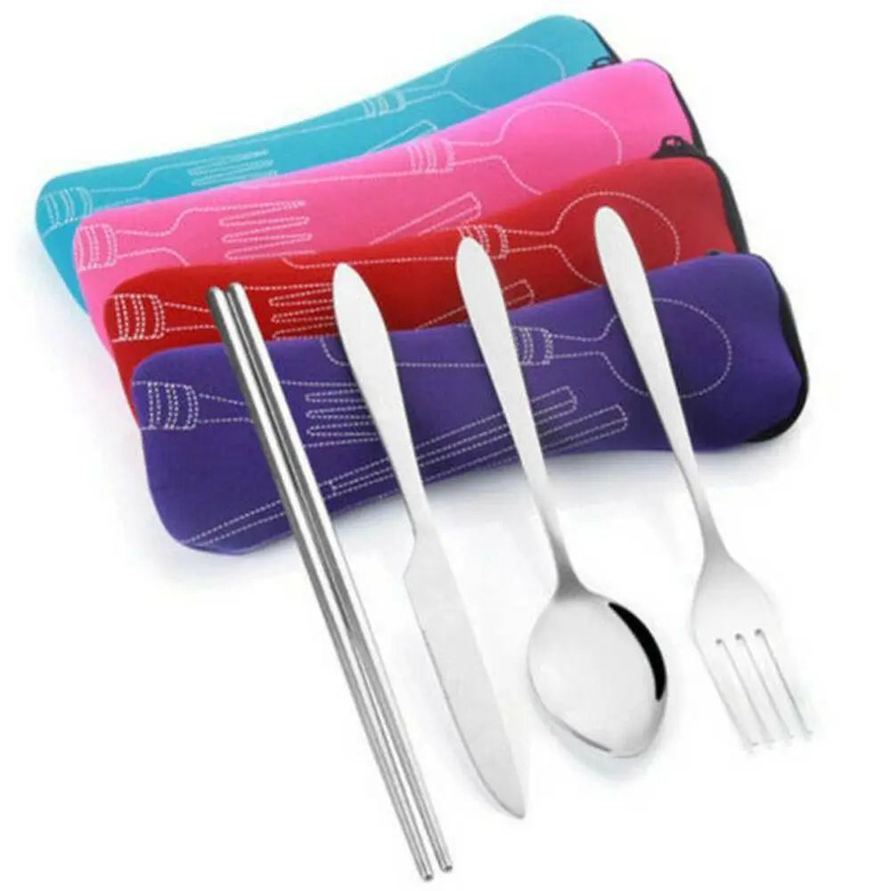 Bolsa de vajilla para viaje, bolsa de vajilla portátil para picnic sin vajilla, estuche de cubiertos, bolsas para picnic, caja de almacenamiento de tenedores y cucharas