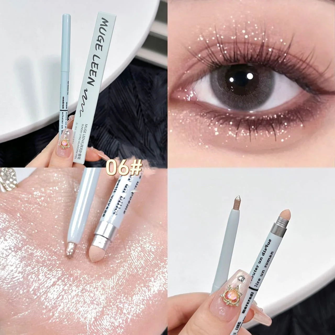 Double-end Lying Silkworm Eyeliner Pencil Diamond Glitter Matte Aegyosal Pen Brightening Cream Eyeshadow Highligher Makeup