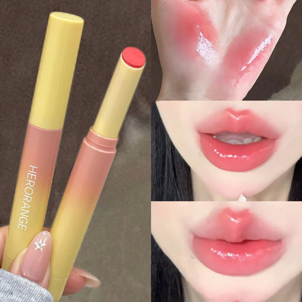Clear Water Light Solid Lip Gloss Jelly Watery Pink Lipstick Pencil Moisturising Mirror Shimmer Korean Lips Makeup Cosmetics