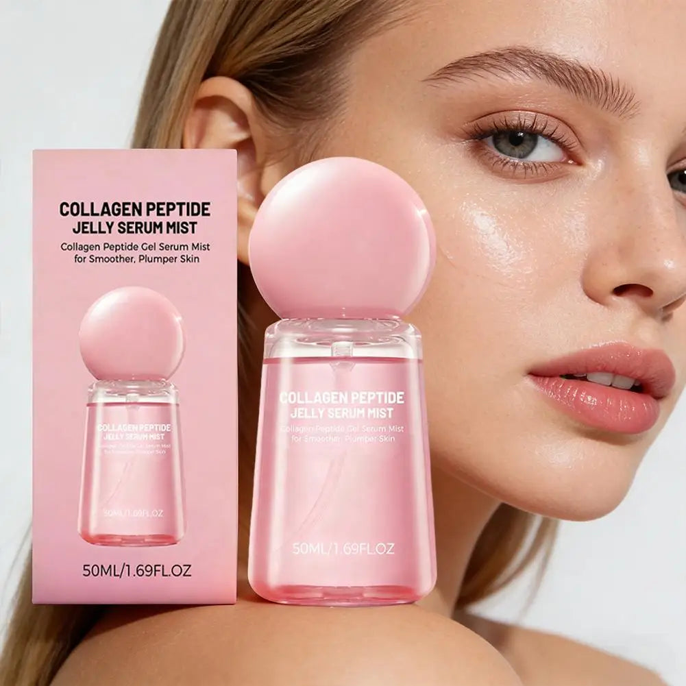 Collagen Peptide Jelly Serum Mist Plumping Smoothing Dry Skin Brighten Firming Deep Hydrating Spray Serum with Collagen Peptides