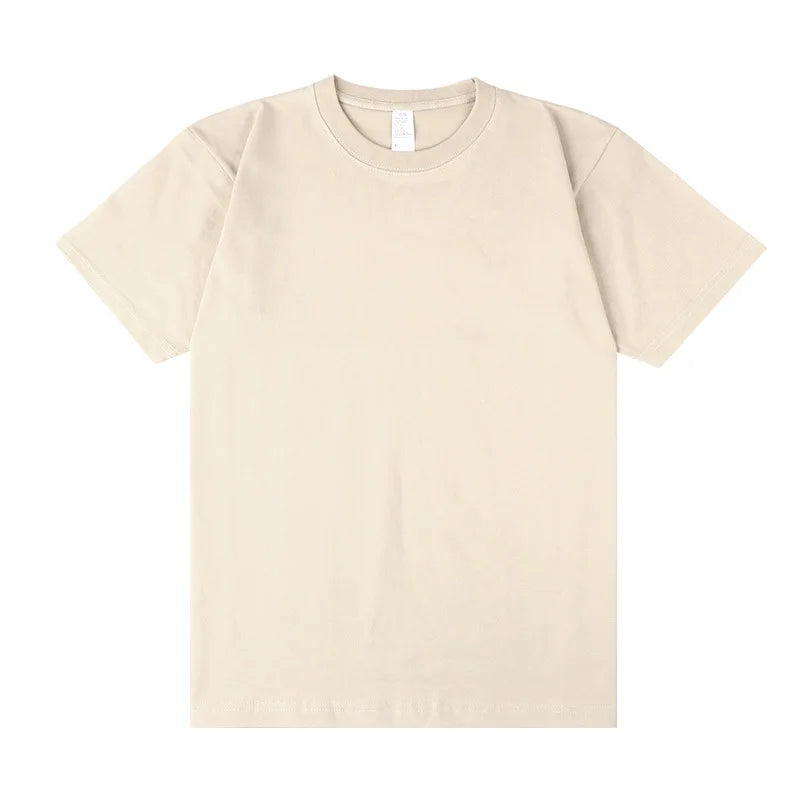 Men's Heavyweight Cotton T-Shirt - Loose Fit Crew Neck Short Sleeve