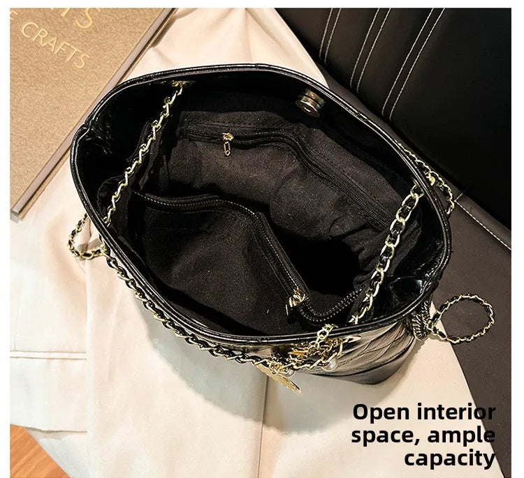 Elegant Korean Minimalist Bucket Bag Shoulder Crossbody Underarm Bag Design Sensation Luxury Fashion City Simple Style PU Mat...