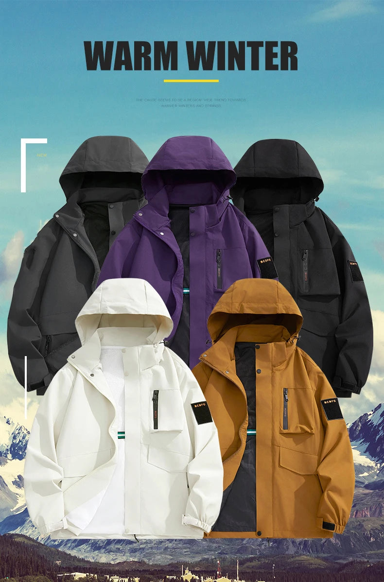 Plus Size Men's Waterproof Hiking Jackets S-8XL Windproof Windbreaker Coat Breathable Fishing Camping Trekking Jacket Clothing