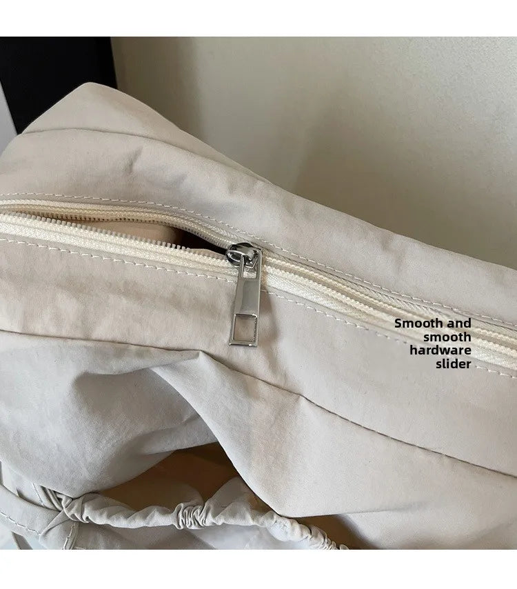 Ruched Fabric Hobo Bags Lightweight Nylon Shoulder Crossbody Bag, Stylish & Adjustable, Perfect for Casual Outfits, Daily Errand