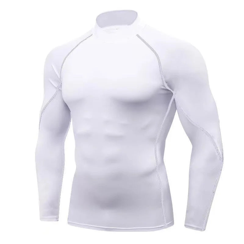 Men's Long Sleeve Compression Shirt - Turtleneck Quick-Dry Base Layer