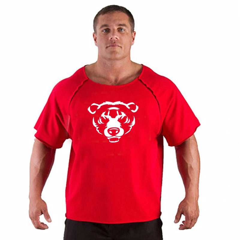 Men'S Clothing Gym Fitness Clothes T-Shirt Tops Breathable Vintage Graphic Shirts Oversized New Short Sleeve Top Cotton Tshirt