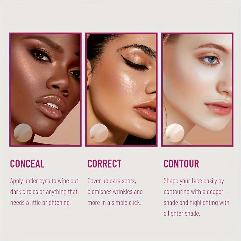 New Sponge Head Concealer For Dark Circles Freckles Acne Pigmentation And Blemishes Long Lasting Moisturizing Liquid Foundation