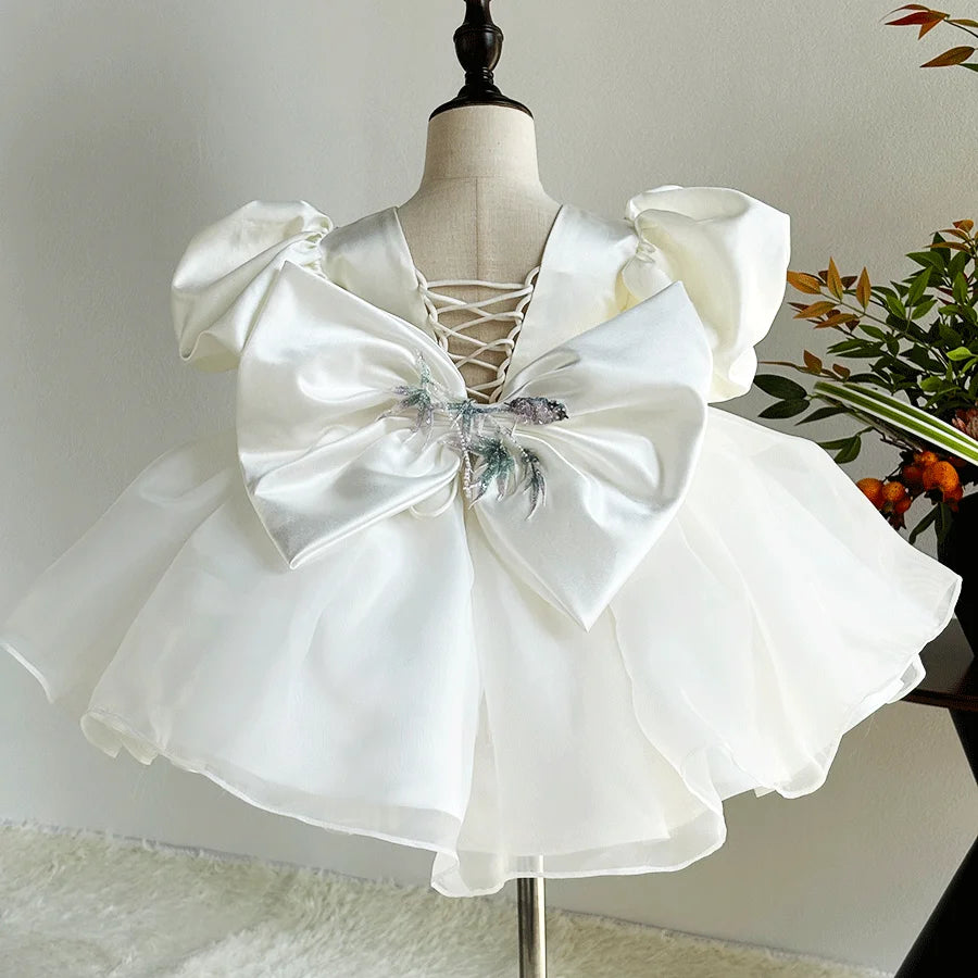 Dreamy Vow D228 Luxury Embroidery Flower Girl Dress Knee Length Princess Kids Gown for Wedding Birthday Festival Party Pageant